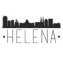 Helena Montana. City Skyline. Silhouette Sticker
