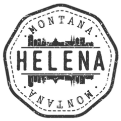 Helena, Montana Usa Stamp Skyline Postmark Sticker
