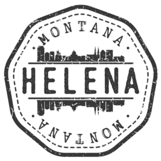 Helena, Montana Usa Stamp Skyline Postmark Sticker