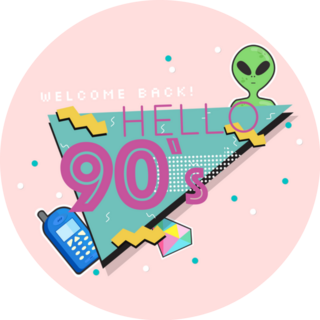 Hello 90s Alien Sticker
