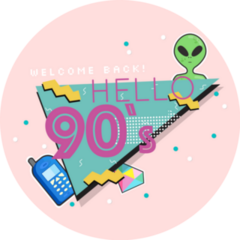 Hello 90s Alien Sticker