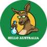 Hello Australia Kangaroo Character Sticker
