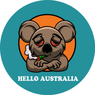 Hello Australia Koala Character Smoking Sticker
