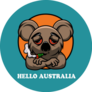 Hello Australia Koala Character Smoking Sticker