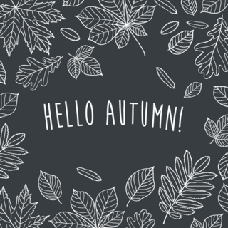 Hello Autumn! Chalk Leaves Sticker