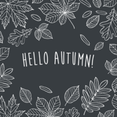 Hello Autumn! Chalk Leaves Sticker