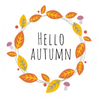 Hello Autumn Fall Wreath Sticker