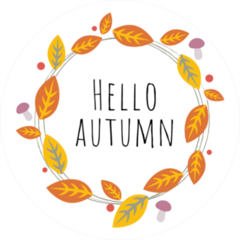 Hello Autumn Fall Wreath Sticker
