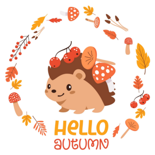 Hello Autumn Hedgehog Sticker