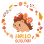 Hello Autumn Hedgehog Sticker