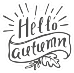 Hello Autumn Illustration Sticker