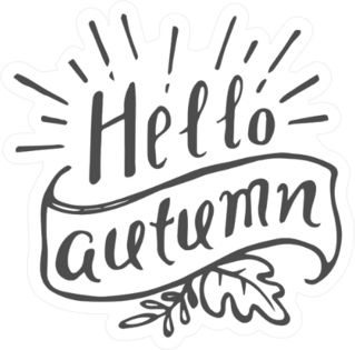 Hello Autumn Illustration Sticker