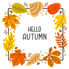 Hello Autumn Square Frame Seasonal Sticker