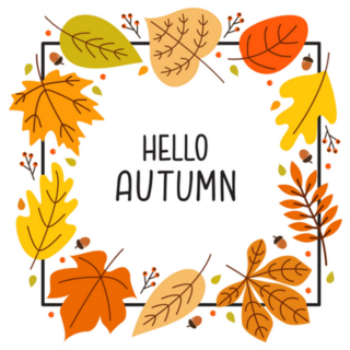 Hello Autumn Square Frame Seasonal Sticker