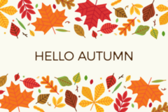 Hello Autumn With Colorful Leaves Sticker