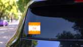 Hello Autumn With Leaves Sticker on a Rear Car Window (New) example
