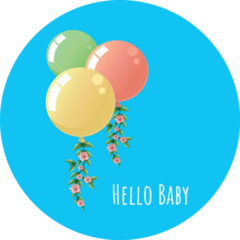 Hello Baby Balloons Sticker