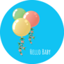 Hello Baby Balloons Sticker