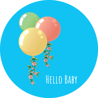 Hello Baby Balloons Sticker