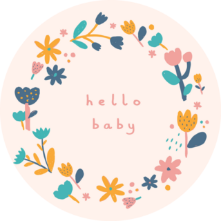 Hello Baby Floral Sticker