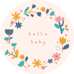 Hello Baby Floral Sticker
