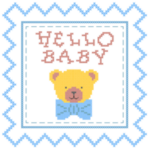 Hello Baby Stitched Sticker