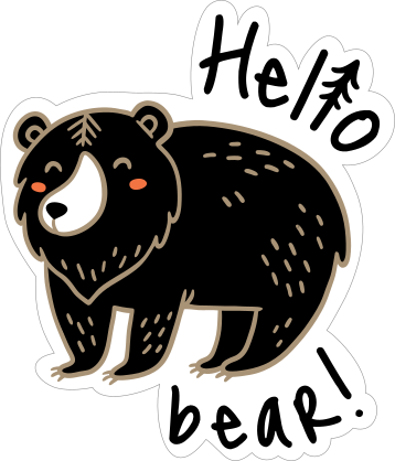 Hello Bear Camping Sticker