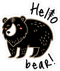 Hello Bear Camping Sticker