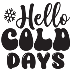 Hello Cold Days Winter Lettering Sticker
