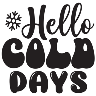 Hello Cold Days Winter Lettering Sticker