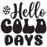 Hello Cold Days Winter Lettering Sticker