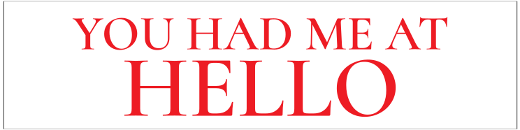 Hello Customizable Bumper Sticker