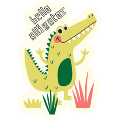 Hello Cute Alligator Sticker