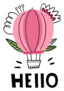 Hello Cute Hot Air Balloon Sticker