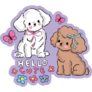 Hello Cute Poodle Sticker
