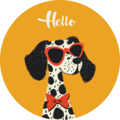 Hello Dalmatian Orange Sticker