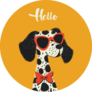Hello Dalmatian Orange Sticker