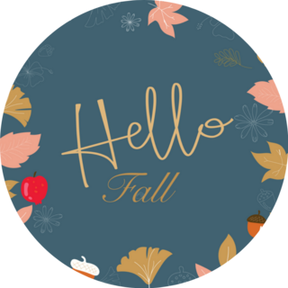 Hello Fall Autumn Fall Leaves Typography Sticker