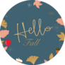 Hello Fall Autumn Fall Leaves Typography Sticker