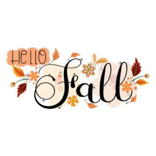 Hello Fall Background With Flowers Sticker