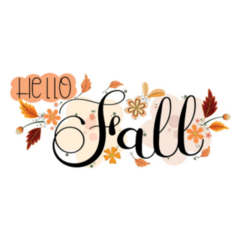 Hello Fall Background With Flowers Sticker