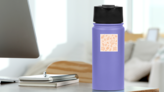 Hello Fall Cute Autumn Leaf Pattern Sticker on a Water Bottle (New) example
