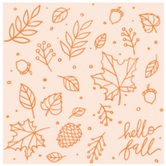Hello Fall Cute Autumn Leaf Pattern Sticker