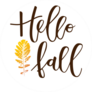 Hello Fall Hand Written Circle Sticker