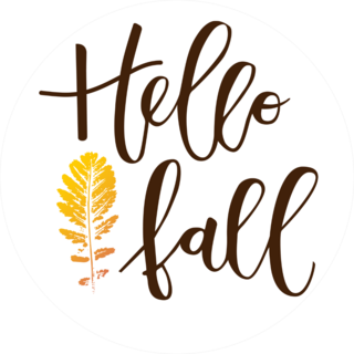 Hello Fall Hand Written Circle Sticker