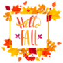 Hello Fall In Autumn Leaves Frame Sticker