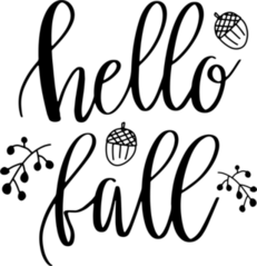 Hello Fall Lettering With Acorns Sticker