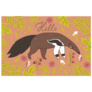 Hello Floral Anteater Postcard Sticker