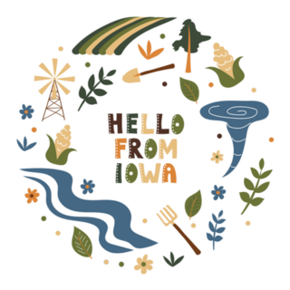 Hello From Iowa Sticker