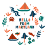 Hello From Maryland State Symbols Sticker